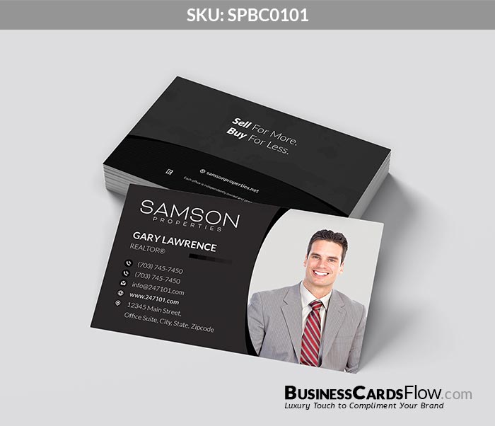 Business Cards with Profile Picture on right side of the Business Cards. Custom Text on the back side, such as a quote or a slogan.