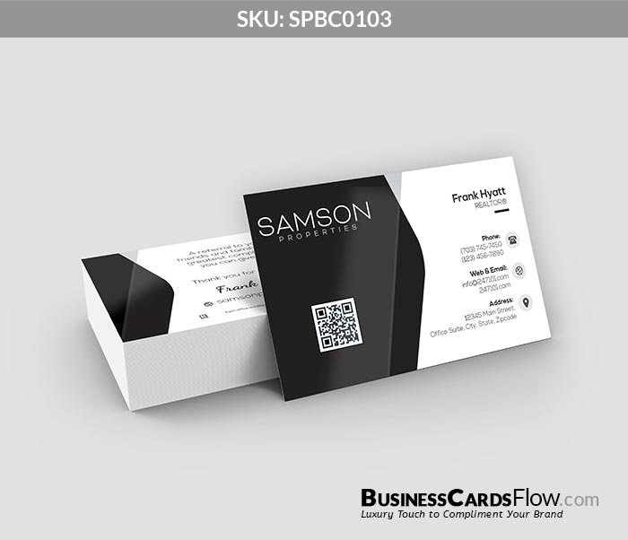 Business Cards with QR Code which your clients can scan and either directly call you, text you, or visit your website! You can also have slogan or a quote on the back side of the card.