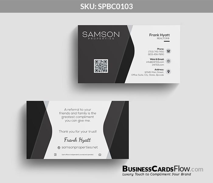 Samson Properties Business Cards SPBC0103 2 - Business Cards Flow - Choose from premium paper stocks, shapes and sizes. Custom cards, made your way. Shop Now! Custom premium business cards ship free.