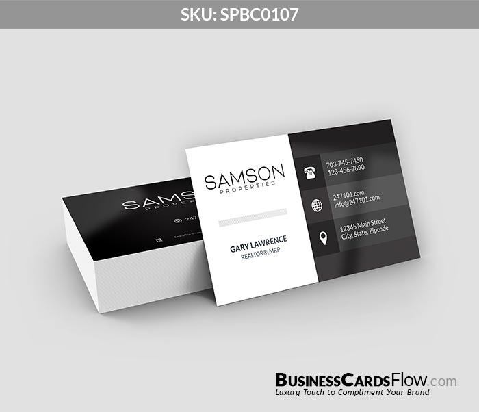 Samson Properties Business Cards SPBC0107 1 - Business Cards Flow - Choose from premium paper stocks, shapes and sizes. Custom cards, made your way. Shop Now! Custom premium business cards ship free.