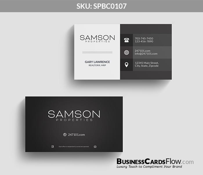 Samson Properties Business Cards SPBC0107 2 - Business Cards Flow - Choose from premium paper stocks, shapes and sizes. Custom cards, made your way. Shop Now! Custom premium business cards ship free.