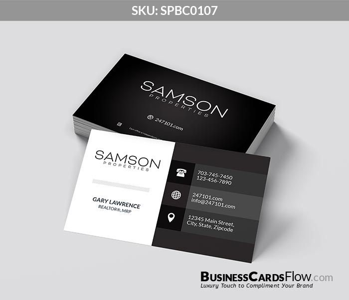 Samson Properties Business Cards SPBC0107 4 - Business Cards Flow - Choose from premium paper stocks, shapes and sizes. Custom cards, made your way. Shop Now! Custom premium business cards ship free.