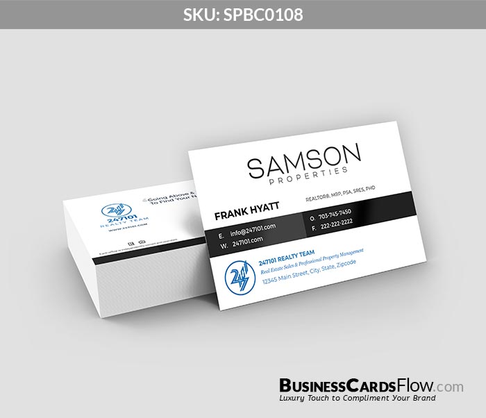 Samson Properties Business Cards SPBC0108 1 - Business Cards Flow - Choose from premium paper stocks, shapes and sizes. Custom cards, made your way. Shop Now! Custom premium business cards ship free.