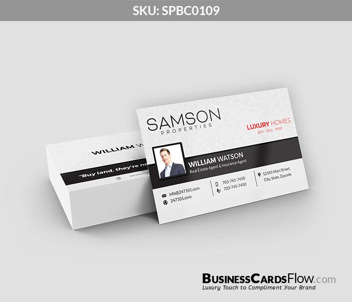 Samson Properties Business Cards SPBC0109 1 - Business Cards Flow - Choose from premium paper stocks, shapes and sizes. Custom cards, made your way. Shop Now! Custom premium business cards ship free.