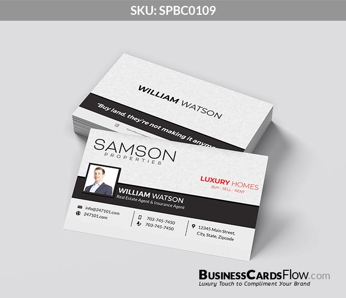 Samson Properties Business Cards SPBC0109 4 - Business Cards Flow - Choose from premium paper stocks, shapes and sizes. Custom cards, made your way. Shop Now! Custom premium business cards ship free.