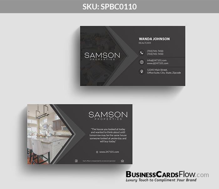 Samson Properties Business Cards SPBC0110 2 - Business Cards Flow - Choose from premium paper stocks, shapes and sizes. Custom cards, made your way. Shop Now! Custom premium business cards ship free.