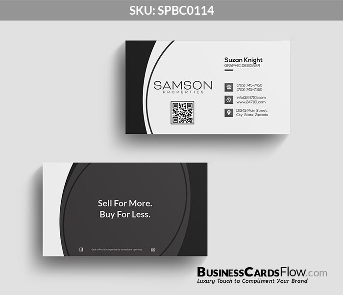 Samson Properties Business Cards SPBC0114 2 - Business Cards Flow - Choose from premium paper stocks, shapes and sizes. Custom cards, made your way. Shop Now! Custom premium business cards ship free.