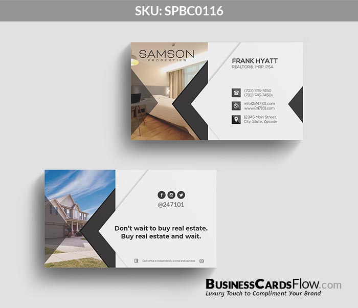 Samson Properties Business Cards SPBC0116 2 - Business Cards Flow - Choose from premium paper stocks, shapes and sizes. Custom cards, made your way. Shop Now! Custom premium business cards ship free.