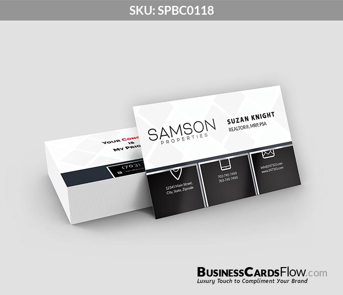 Samson Properties Business Cards SPBC0118 1 - Business Cards Flow - Choose from premium paper stocks, shapes and sizes. Custom cards, made your way. Shop Now! Custom premium business cards ship free.