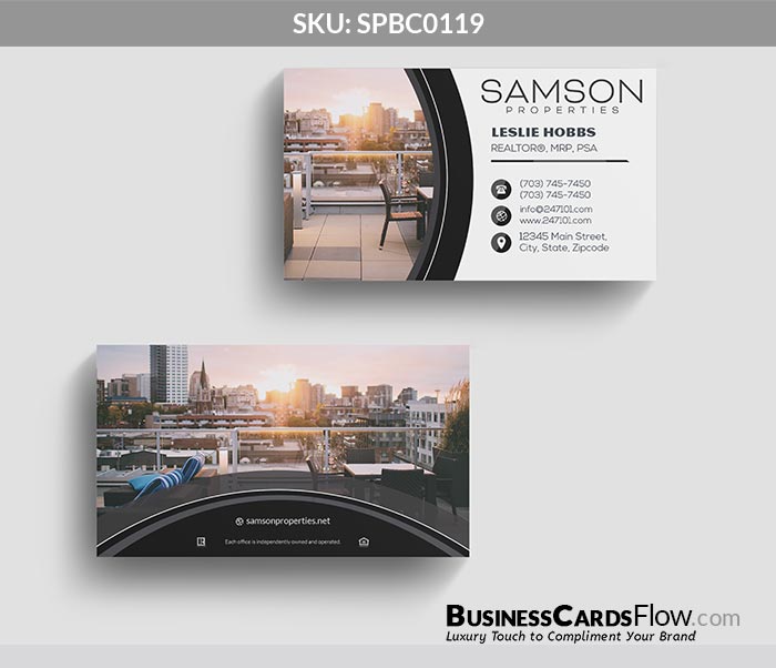 Samson Properties Business Cards SPBC0119 2 - Business Cards Flow - Choose from premium paper stocks, shapes and sizes. Custom cards, made your way. Shop Now! Custom premium business cards ship free.