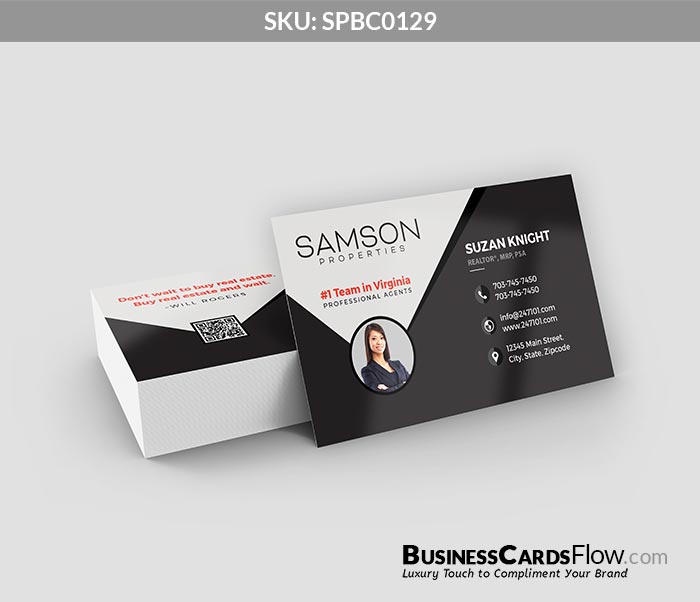 Samson Properties Business Cards SPBC0129 1 - Business Cards Flow - Choose from premium paper stocks, shapes and sizes. Custom cards, made your way. Shop Now! Custom premium business cards ship free.