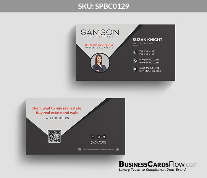 Samson Properties Business Cards SPBC0129 2 - Business Cards Flow - Choose from premium paper stocks, shapes and sizes. Custom cards, made your way. Shop Now! Custom premium business cards ship free.