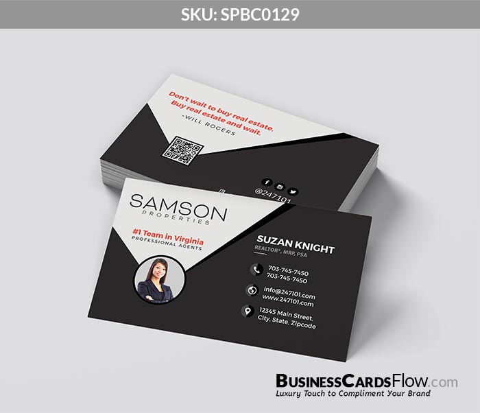 Samson Properties Business Cards SPBC0129 4 - Business Cards Flow - Choose from premium paper stocks, shapes and sizes. Custom cards, made your way. Shop Now! Custom premium business cards ship free.