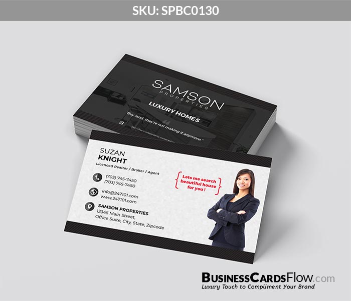 Samson Properties Business Cards SPBC0130 4 - Business Cards Flow - Choose from premium paper stocks, shapes and sizes. Custom cards, made your way. Shop Now! Custom premium business cards ship free.