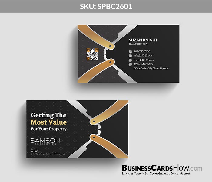 Samson Properties Business Cards SPBC2601 2 - Business Cards Flow - Choose from premium paper stocks, shapes and sizes. Custom cards, made your way. Shop Now! Custom premium business cards ship free.