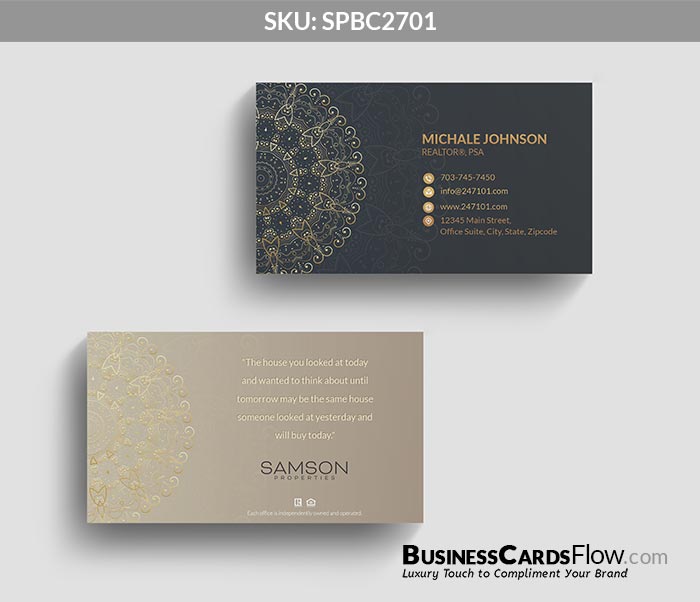 Samson Properties Business Cards SPBC2701 2 - Business Cards Flow - Choose from premium paper stocks, shapes and sizes. Custom cards, made your way. Shop Now! Custom premium business cards ship free.