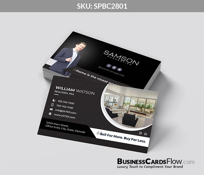 Samson Properties Business Cards SPBC2801 4 - Business Cards Flow - Choose from premium paper stocks, shapes and sizes. Custom cards, made your way. Shop Now! Custom premium business cards ship free.