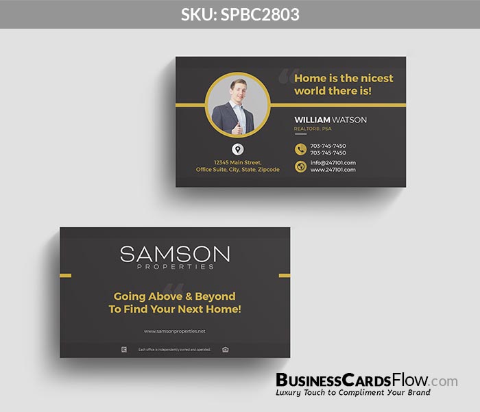 Samson Properties Business Cards SPBC2803 2 - Business Cards Flow - Choose from premium paper stocks, shapes and sizes. Custom cards, made your way. Shop Now! Custom premium business cards ship free.