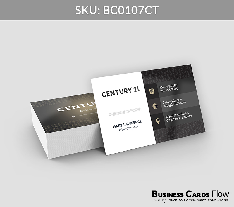 Business Cards Flow Century 21 Business Cards BC0107CT Style 21 - Choose from premium paper stocks, shapes and sizes. Custom cards, made your way. Shop Now! Custom premium business cards ship free. Century 21 Business Cards - BC0107CT Realtors Business Cards Flow for Century 21