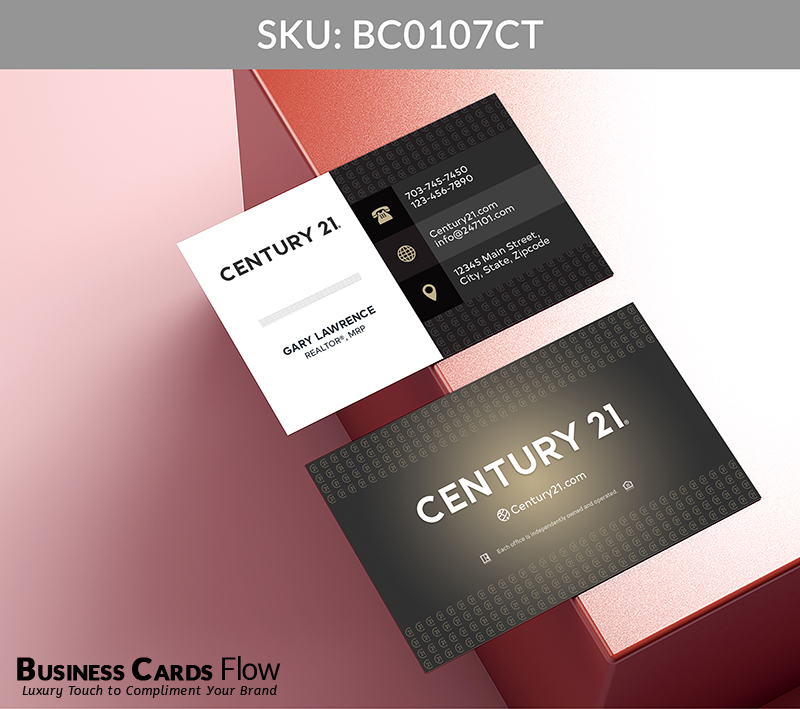 Business Cards Flow Century 21 Business Cards BC0107CT Style 5 - Choose from premium paper stocks, shapes and sizes. Custom cards, made your way. Shop Now! Custom premium business cards ship free. Century 21 Business Cards - BC0107CT Realtors Business Cards Flow for Century 21