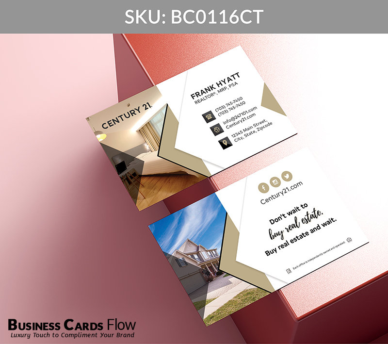 Business Cards Flow Century 21 Business Cards BC0116CT Style 5 - Choose from premium paper stocks, shapes and sizes. Custom cards, made your way. Shop Now! Custom premium business cards ship free. Century 21 Business Cards - BC0116CT Realtors Business Cards Flow for Century 21
