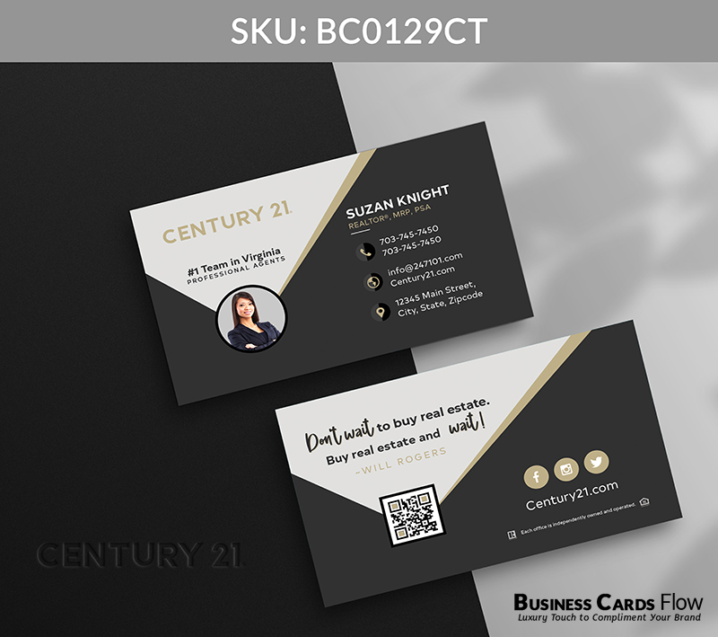 Business Cards Flow Century 21 Business Cards BC0129CT Style 12 - Choose from premium paper stocks, shapes and sizes. Custom cards, made your way. Shop Now! Custom premium business cards ship free. Century 21 Business Cards - BC0129CT Realtors Business Cards Flow for Century 21