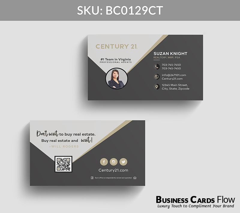 Business Cards Flow Century 21 Business Cards BC0129CT Style 22 - Choose from premium paper stocks, shapes and sizes. Custom cards, made your way. Shop Now! Custom premium business cards ship free. Century 21 Business Cards - BC0129CT Realtors Business Cards Flow for Century 21