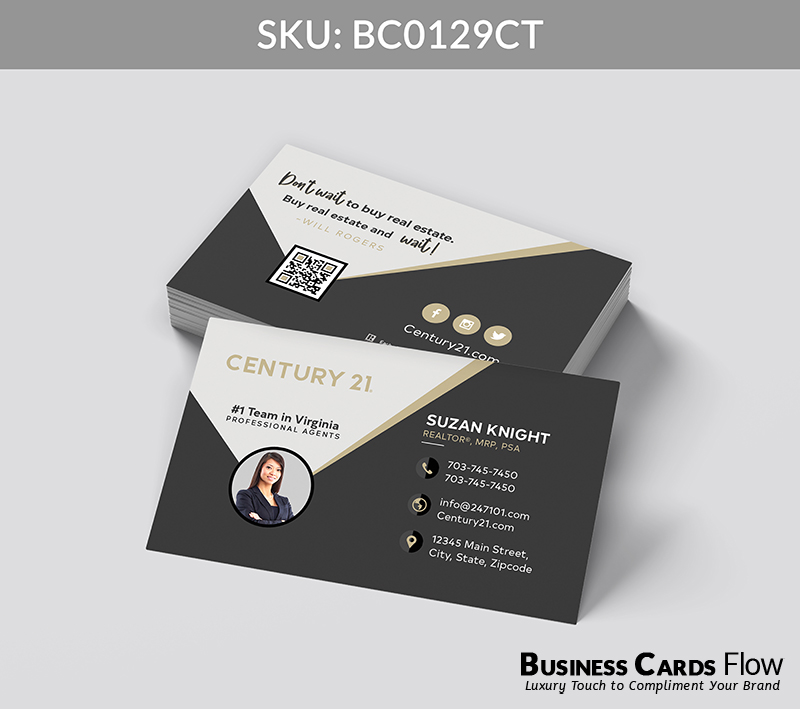Business Cards Flow Century 21 Business Cards BC0129CT Style 24 - Choose from premium paper stocks, shapes and sizes. Custom cards, made your way. Shop Now! Custom premium business cards ship free. Century 21 Business Cards - BC0129CT Realtors Business Cards Flow for Century 21