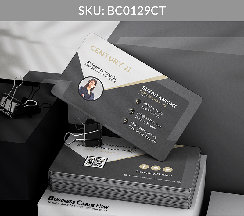Business Cards Flow Century 21 Business Cards BC0129CT Style 8 - Choose from premium paper stocks, shapes and sizes. Custom cards, made your way. Shop Now! Custom premium business cards ship free. Century 21 Business Cards - BC0129CT Realtors Business Cards Flow for Century 21