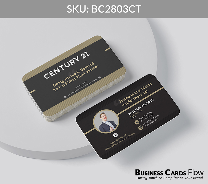 Business Cards Flow Century 21 Business Cards BC2803CT Style 20 - Choose from premium paper stocks, shapes and sizes. Custom cards, made your way. Shop Now! Custom premium business cards ship free. Century 21 Business Cards - BC2803CT Realtors Business Cards Flow for Century 21