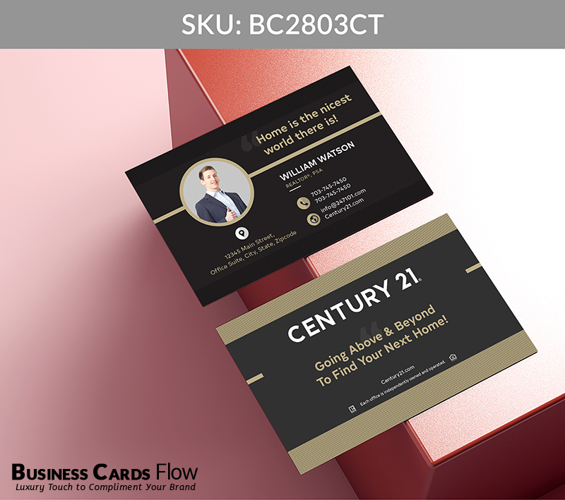 Business Cards Flow Century 21 Business Cards BC2803CT Style 5 - Choose from premium paper stocks, shapes and sizes. Custom cards, made your way. Shop Now! Custom premium business cards ship free. Century 21 Business Cards - BC2803CT Realtors Business Cards Flow for Century 21