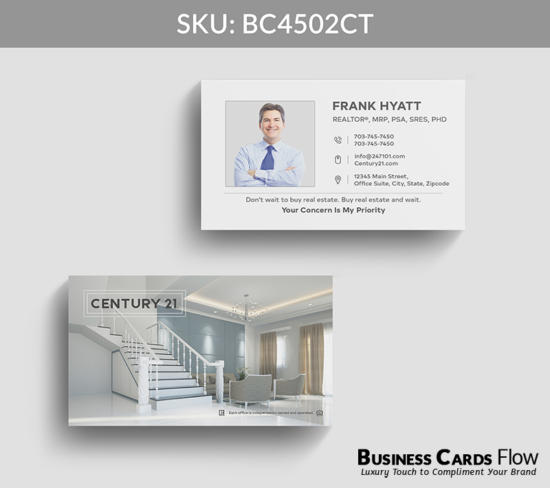 Business Cards Flow Century 21 Business Cards BC4502CT Style 22 - Choose from premium paper stocks, shapes and sizes. Custom cards, made your way. Shop Now! Custom premium business cards ship free. Century 21 Business Cards - BC4502CT Realtors Business Cards Flow for Century 21
