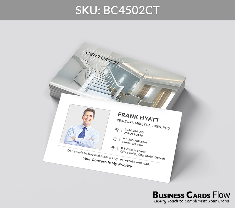 Business Cards Flow Century 21 Business Cards BC4502CT Style 24 - Choose from premium paper stocks, shapes and sizes. Custom cards, made your way. Shop Now! Custom premium business cards ship free. Century 21 Business Cards - BC4502CT Realtors Business Cards Flow for Century 21