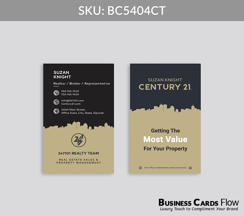 Business Cards Flow Century 21 Business Cards BC5404CT Style 28 - Choose from premium paper stocks, shapes and sizes. Custom cards, made your way. Shop Now! Custom premium business cards ship free. Century 21 Business Cards - BC5404CT Realtors Business Cards Flow for Century 21