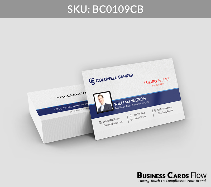 Business Cards Flow Coldwell Banker Business Cards BC0109CB Style 21 - Choose from premium paper stocks, shapes and sizes. Custom cards, made your way. Shop Now! Custom premium business cards ship free. Coldwell Banker Business Cards - BC0109CB Realtors Business Cards Flow for Coldwell Banker