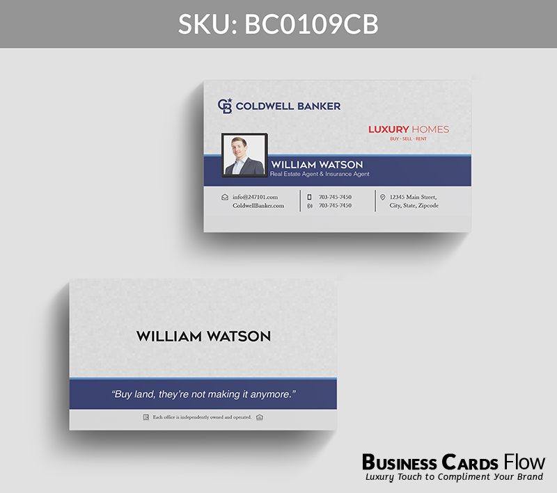 Business Cards Flow Coldwell Banker Business Cards BC0109CB Style 22 - Choose from premium paper stocks, shapes and sizes. Custom cards, made your way. Shop Now! Custom premium business cards ship free. Coldwell Banker Business Cards - BC0109CB Realtors Business Cards Flow for Coldwell Banker