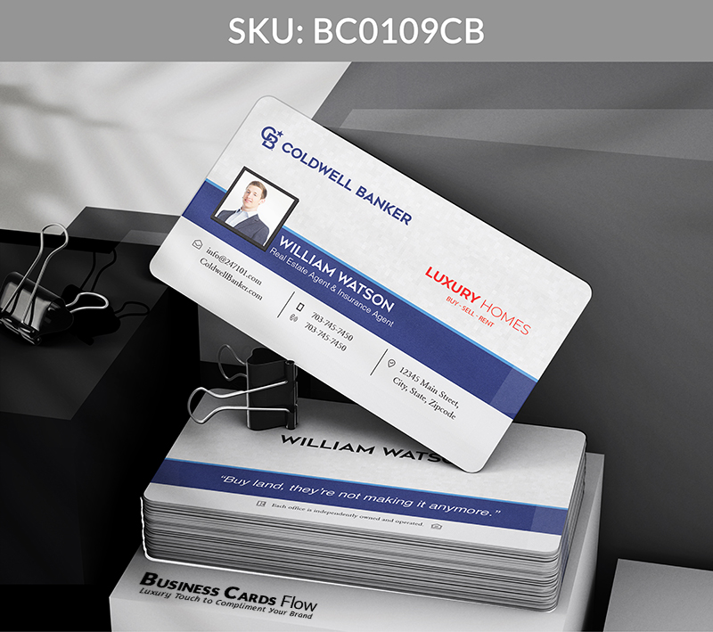 Business Cards Flow Coldwell Banker Business Cards BC0109CB Style 8 - Choose from premium paper stocks, shapes and sizes. Custom cards, made your way. Shop Now! Custom premium business cards ship free. Coldwell Banker Business Cards - BC0109CB Realtors Business Cards Flow for Coldwell Banker