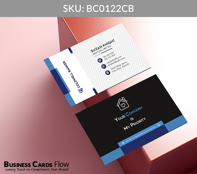 Business Cards Flow Coldwell Banker Business Cards BC0122CB Style 5 - Choose from premium paper stocks, shapes and sizes. Custom cards, made your way. Shop Now! Custom premium business cards ship free. Coldwell Banker Business Cards - BC0122CB Realtors Business Cards Flow for Coldwell Banker