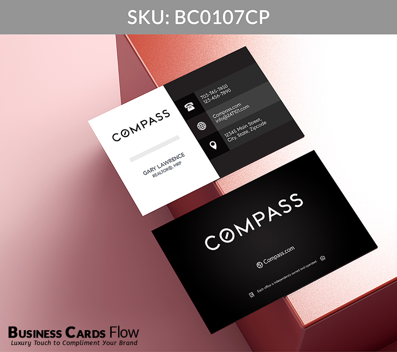 Business Cards Flow Compass Business Cards BC0107CP Style 5 - Choose from premium paper stocks, shapes and sizes. Custom cards, made your way. Shop Now! Custom premium business cards ship free. Compass Business Cards - BC0107CP Realtors Business Cards Flow for Compass