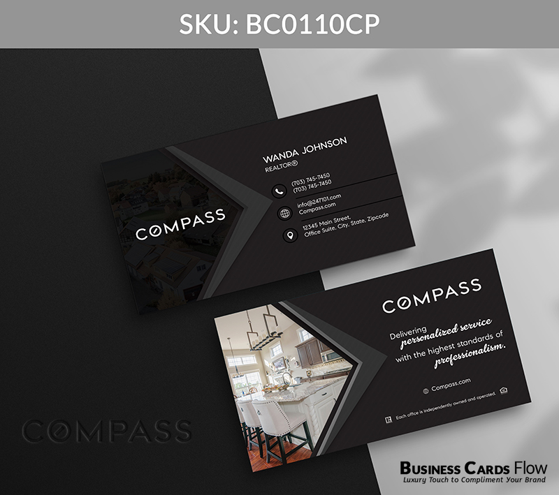 Business Cards Flow Compass Business Cards BC0110CP Style 12 - Choose from premium paper stocks, shapes and sizes. Custom cards, made your way. Shop Now! Custom premium business cards ship free. Compass Business Cards - BC0110CP Realtors Business Cards Flow for Compass