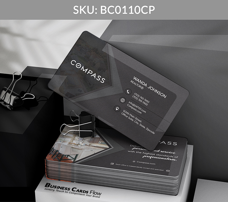 Business Cards Flow Compass Business Cards BC0110CP Style 8 - Choose from premium paper stocks, shapes and sizes. Custom cards, made your way. Shop Now! Custom premium business cards ship free. Compass Business Cards - BC0110CP Realtors Business Cards Flow for Compass