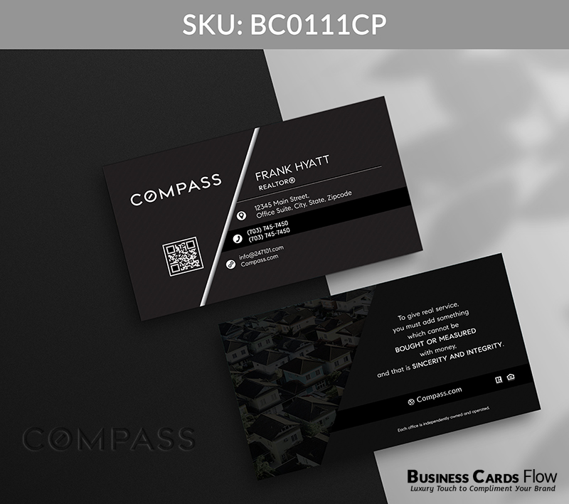 Business Cards Flow Compass Business Cards BC0111CP Style 12 - Choose from premium paper stocks, shapes and sizes. Custom cards, made your way. Shop Now! Custom premium business cards ship free. Compass Business Cards - BC0111CP Realtors Business Cards Flow for Compass