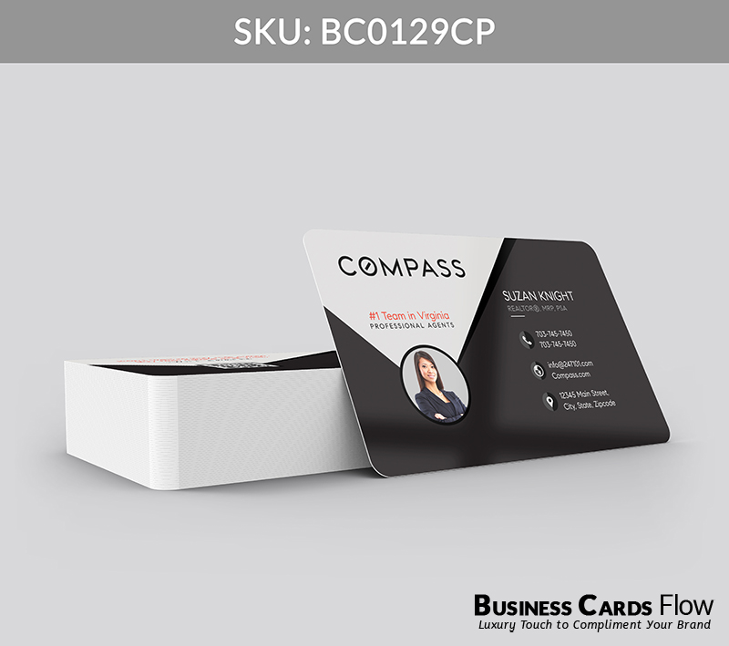 Business Cards Flow Compass Business Cards BC0129CP Style 2 - Choose from premium paper stocks, shapes and sizes. Custom cards, made your way. Shop Now! Custom premium business cards ship free. Compass Business Cards - BC0129CP Realtors Business Cards Flow for Compass