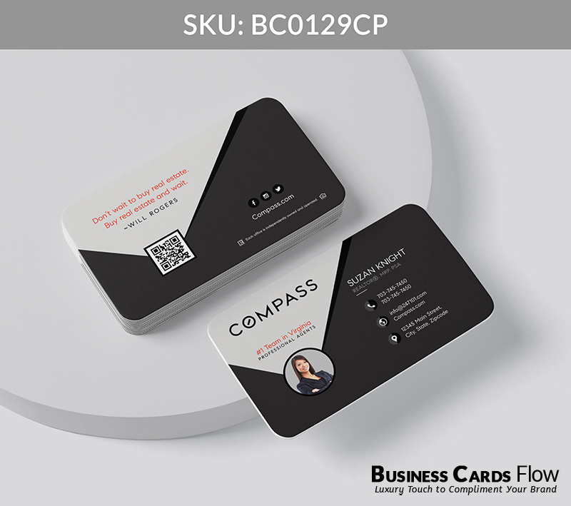 Business Cards Flow Compass Business Cards BC0129CP Style 20 - Choose from premium paper stocks, shapes and sizes. Custom cards, made your way. Shop Now! Custom premium business cards ship free. Compass Business Cards - BC0129CP Realtors Business Cards Flow for Compass