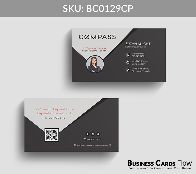 Business Cards Flow Compass Business Cards BC0129CP Style 22 - Choose from premium paper stocks, shapes and sizes. Custom cards, made your way. Shop Now! Custom premium business cards ship free. Compass Business Cards - BC0129CP Realtors Business Cards Flow for Compass