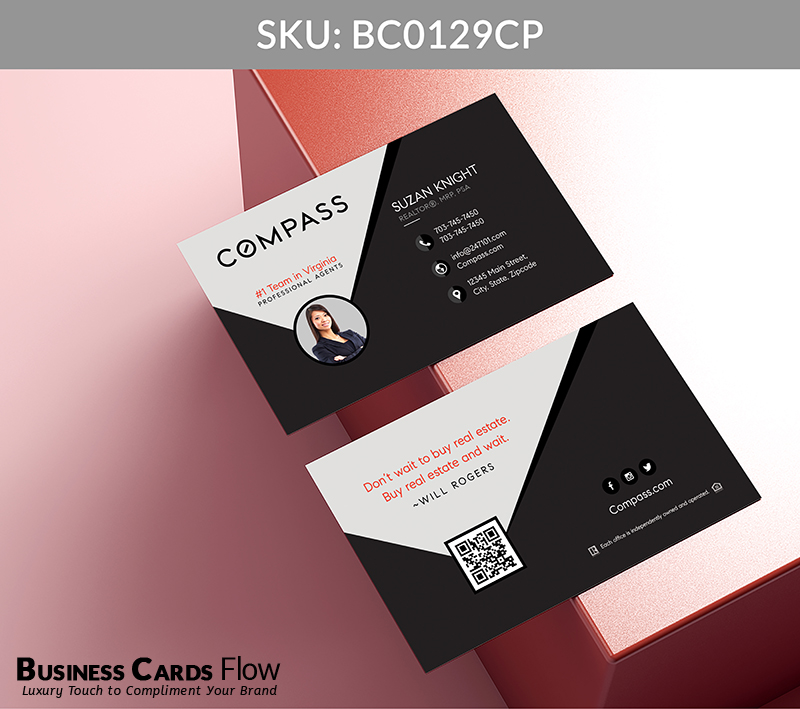 Business Cards Flow Compass Business Cards BC0129CP Style 5 - Choose from premium paper stocks, shapes and sizes. Custom cards, made your way. Shop Now! Custom premium business cards ship free. Compass Business Cards - BC0129CP Realtors Business Cards Flow for Compass