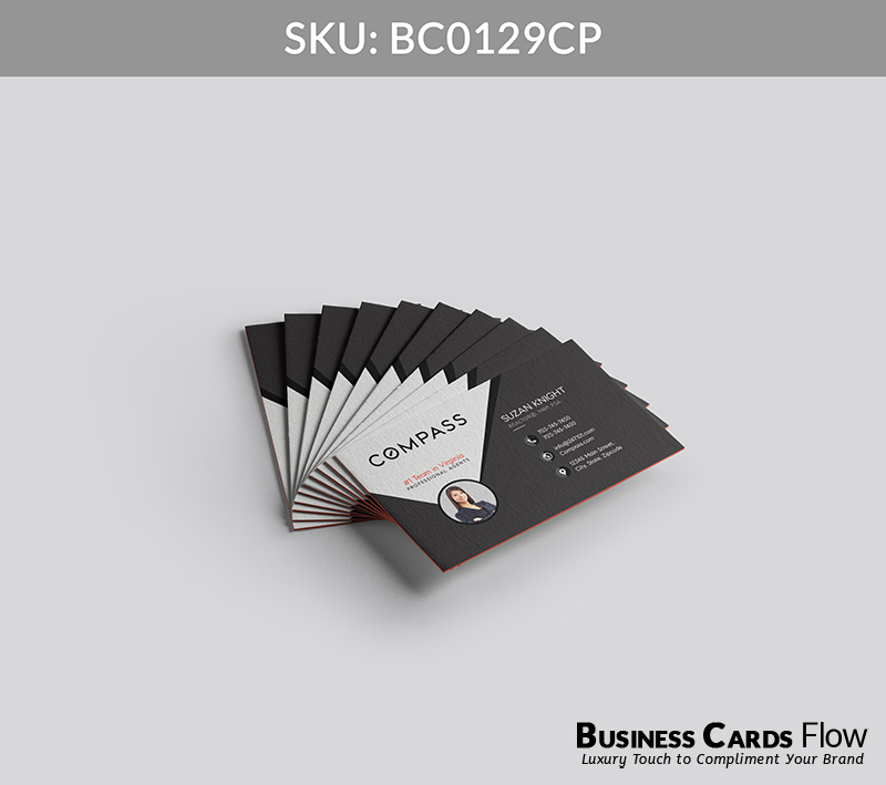 Business Cards Flow Compass Business Cards BC0129CP Style 6 - Choose from premium paper stocks, shapes and sizes. Custom cards, made your way. Shop Now! Custom premium business cards ship free. Compass Business Cards - BC0129CP Realtors Business Cards Flow for Compass