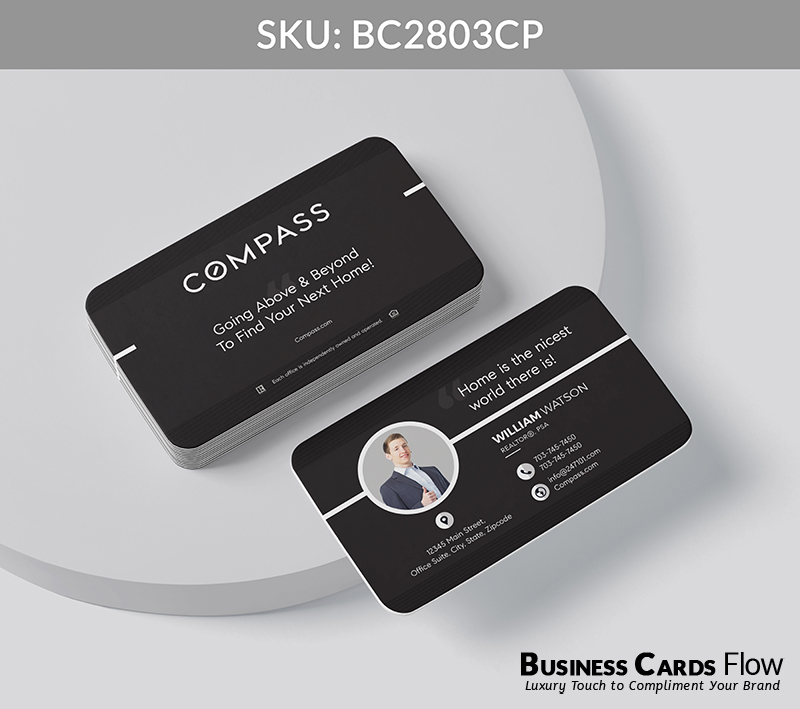 Business Cards Flow Compass Business Cards BC2803CP Style 20 - Choose from premium paper stocks, shapes and sizes. Custom cards, made your way. Shop Now! Custom premium business cards ship free. Compass Business Cards - BC2803CP Realtors Business Cards Flow for Compass
