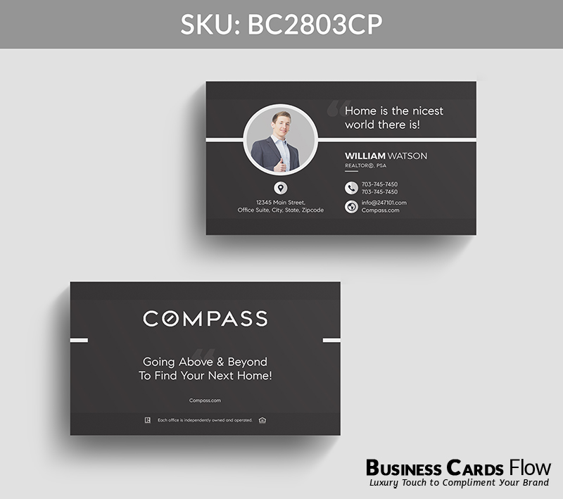 Business Cards Flow Compass Business Cards BC2803CP Style 22 - Choose from premium paper stocks, shapes and sizes. Custom cards, made your way. Shop Now! Custom premium business cards ship free. Compass Business Cards - BC2803CP Realtors Business Cards Flow for Compass