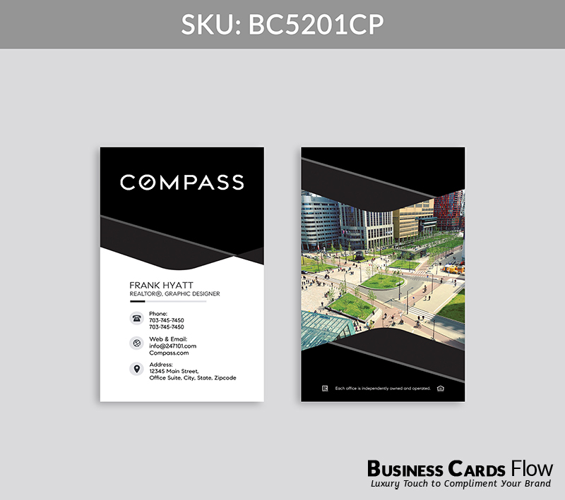 Business Cards Flow Compass Business Cards BC5201CP Style 28 - Choose from premium paper stocks, shapes and sizes. Custom cards, made your way. Shop Now! Custom premium business cards ship free. Compass Business Cards - BC5201CP Realtors Business Cards Flow for Compass